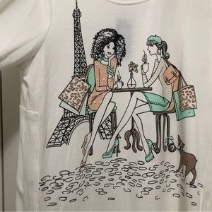 Lace & Love Boat Neck Graphic Classy Ladies Parisian Sweater Top Blouse